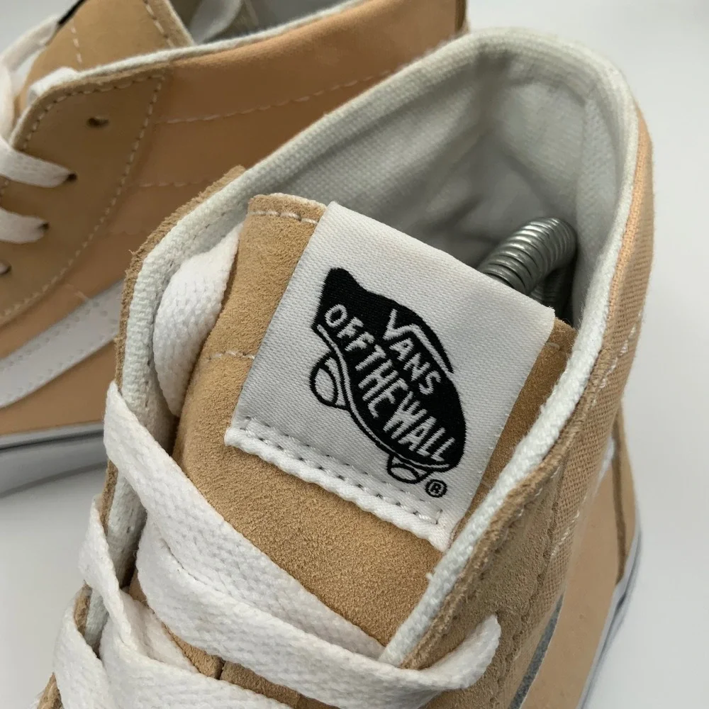 Vans‎ Sk8-Hi High Top Sneakers Tan Suede Canvas Womens 9 Mens 7.5 721454